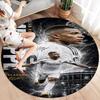 Kylian Mbappe Round Area Rug,Carpet Rug for Living Room Bedroom Sofa Playroom Decor,Non-slip Floor Mat