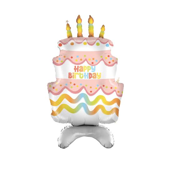 Balon na imprezę urodzinową DIY układ sceny różne style tort urodzinowy nadmuchiwana dekoracja zabawkowa kreatywny nadmuchiwany balon z folii aluminiowej w stylu kreskówki