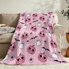 Halloween Pumpkin Blanket Flannel Fleece Blanket, Pink Ghost Gifts for Adults/Kids Lovers, Soft Cozy Warm Throw Lightweight Blanket for Sofa/Bed 50''x