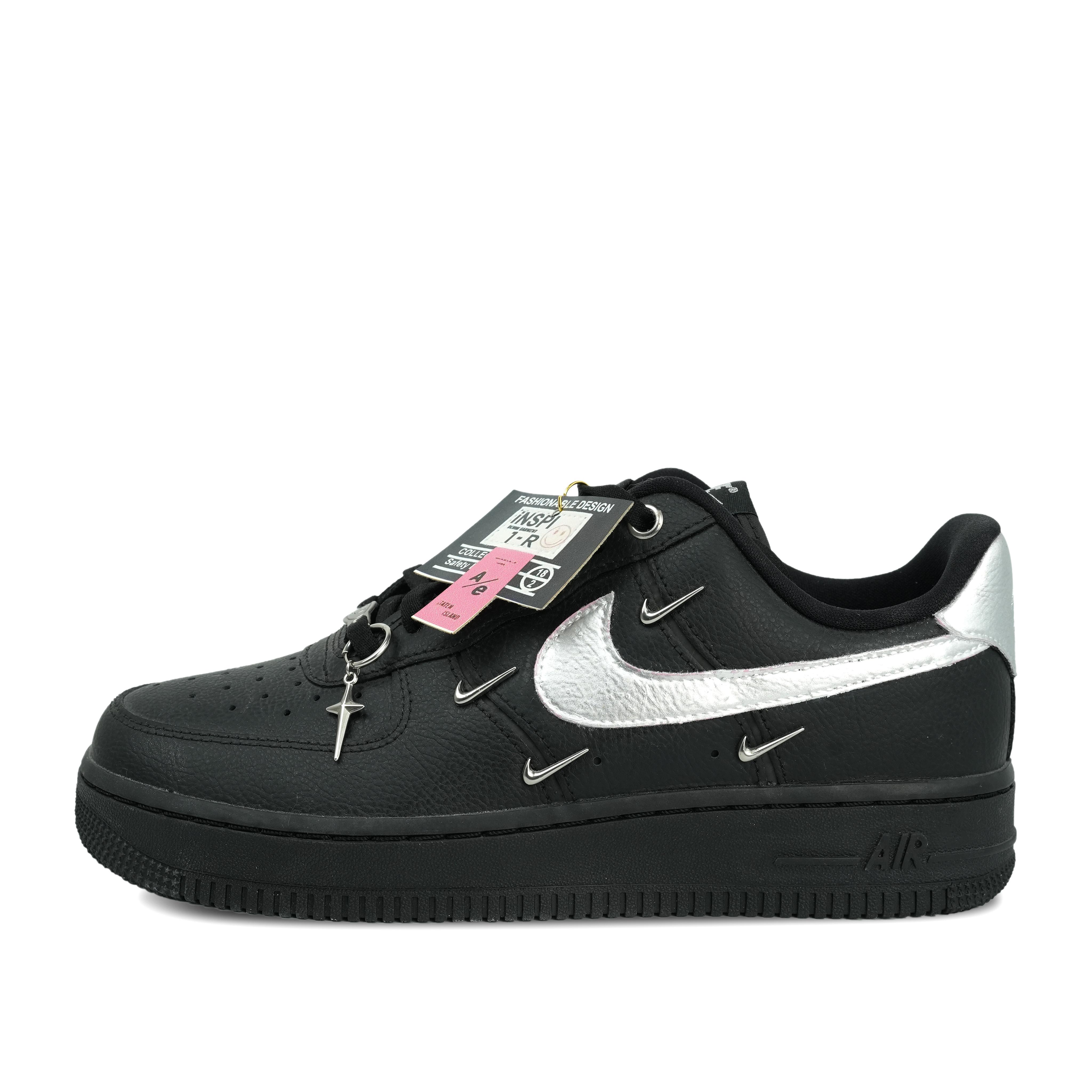

Nike Air Force 1 Octopus Party, Silver Lightning Leather Cushioning Low top Skateboard Shoes Unisex Black Silver HQ1180-001(Team826-) 40.5