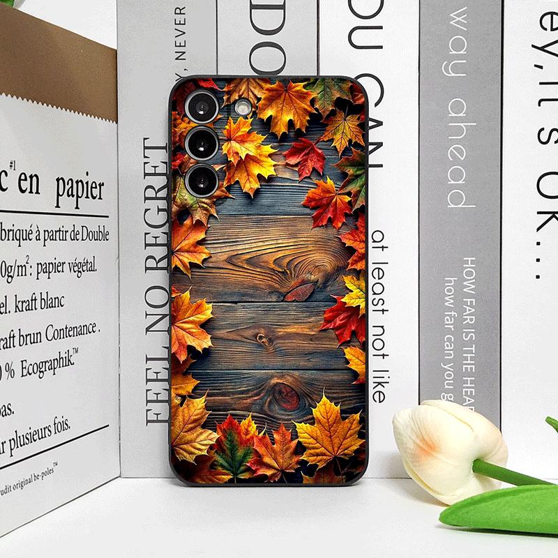 Vintage Autumn Fall Maple Leaf Pattern Phone Case for Samsung Galaxy A56 A14 A55 A16 A54 A36 A53 A52 A51 A50 5G Soft Cover Shell