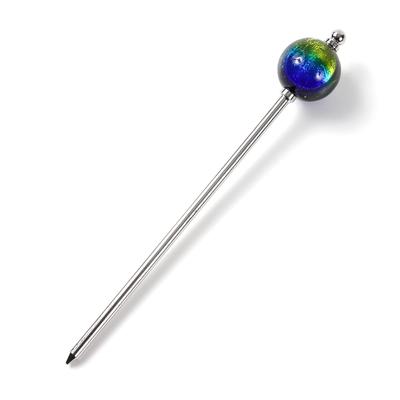 Glowing Firefly Dragonfly Kerama 22mm Luminous Single Hair Japanese Japanese Style Hair Accessory Hairpin, Glass, Bead, Marine, Bead, Silver,