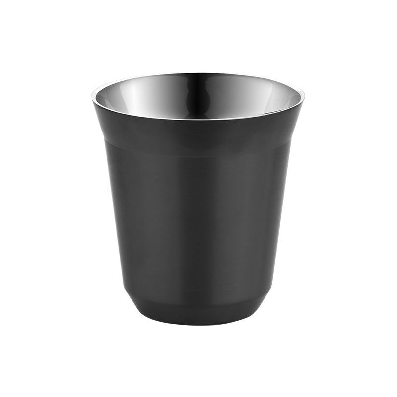 80ml/160ml Coffee Cup 304 Stainless Steel Capsule Coffee Cup Double-layer Heat Insulation Portable Cup Tea Cup Beer Milk Cup Set