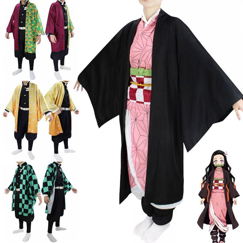 Demon Kimetsu Slayer No Yaiba Kamado Nezuko Cosplay Costume Kimono Suit Robes