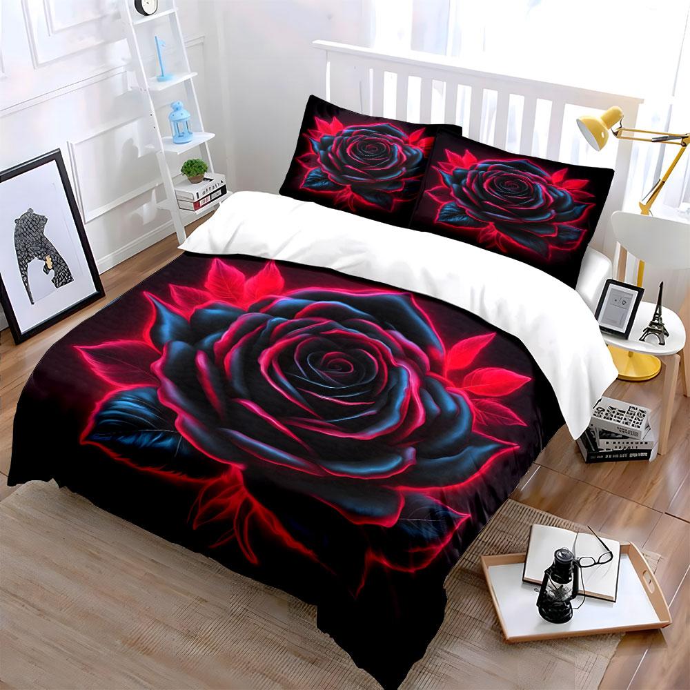 Elegant Rose Design Gift Set Kid'S And Adults' Bedroom Decor, Exquisite Three-Piece Bedding Set Gift
