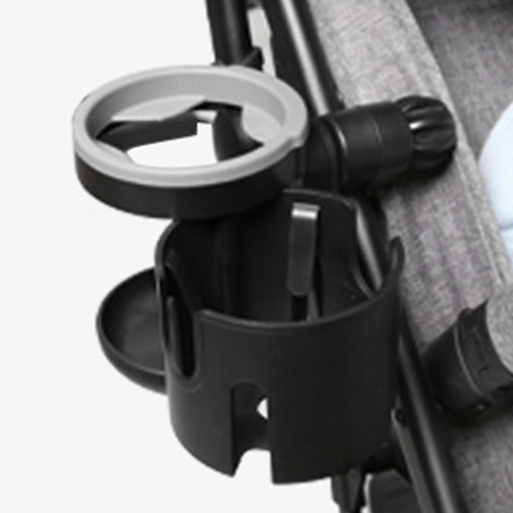 Baby Stroller Cup Holder Double Bottle Rack for Water Bottles and Cups with Clamp