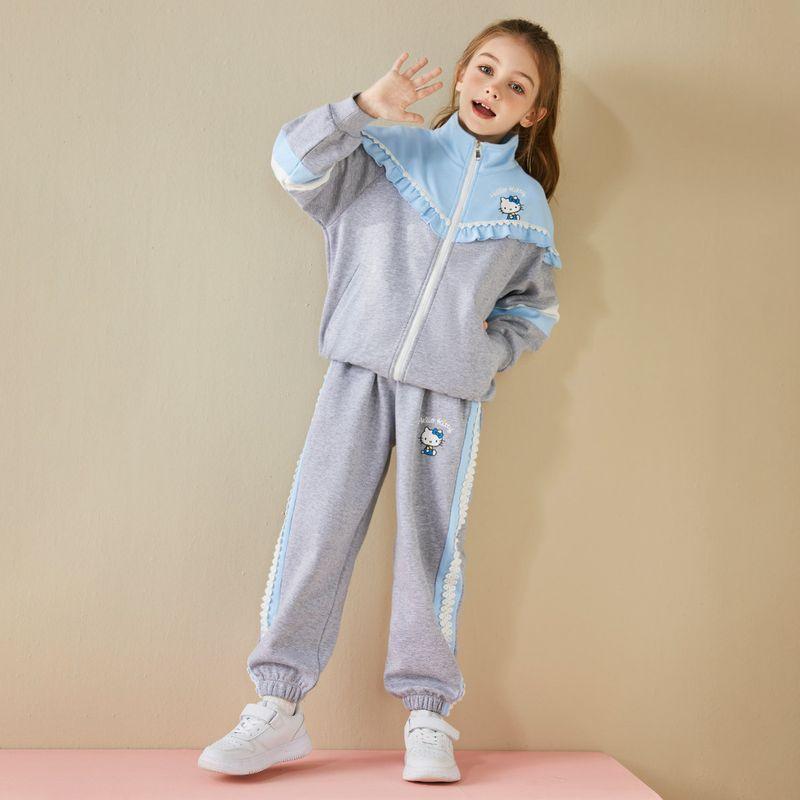 Hello Kitty Girls' Sports Suit 2025 New Casual Children's Spring Outfit Stylish Big Girl Clothes Trendy
