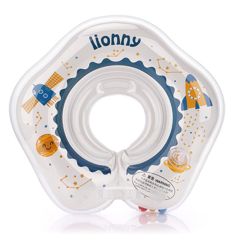 Lionny Baby Inflatable Neck Ring - Large, Transparent Cartoon Design for Newborns