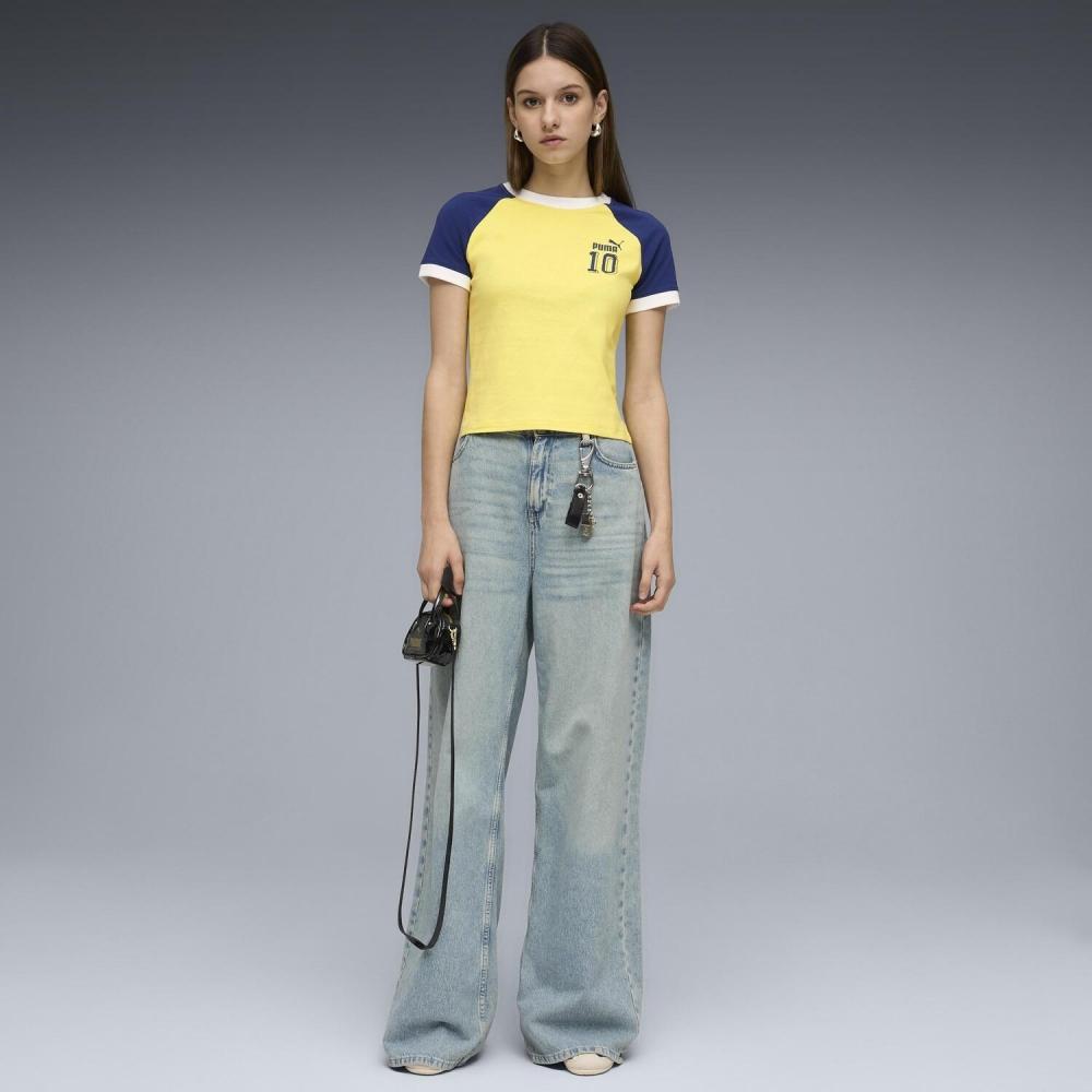 Puma W F.p.archive Slim Ringer Tee 636790 35lemon Mrg