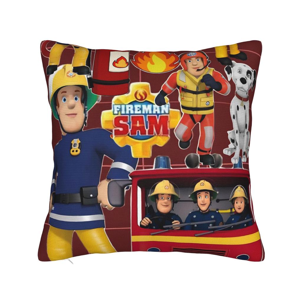 Fireman Sam Square Pillow Case Firefighters Cartoon Cushion Covers Awesome Zippered Decorative Pillowcase for Sofa 40*40cm