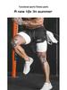 Shorts de Corrida ao Ar Livre Masculino Plus Size com Camada Dupla e Múltiplos Bolsos