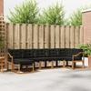 Outdoor Sofa Set with Cushions 7 pcs Natural and Black