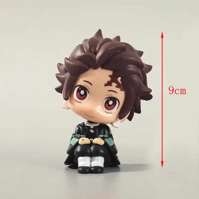 Cute Q-version PVC Figure Demon Slayer Kamado Tanjirou Kamado Nezuko Anime Model Toy Collectible Doll Gift Birthday Souvenir