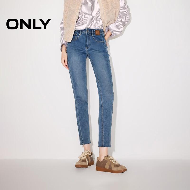 ONLY Women s High Waist Skinny Frayed Hem Ankle Jeans L