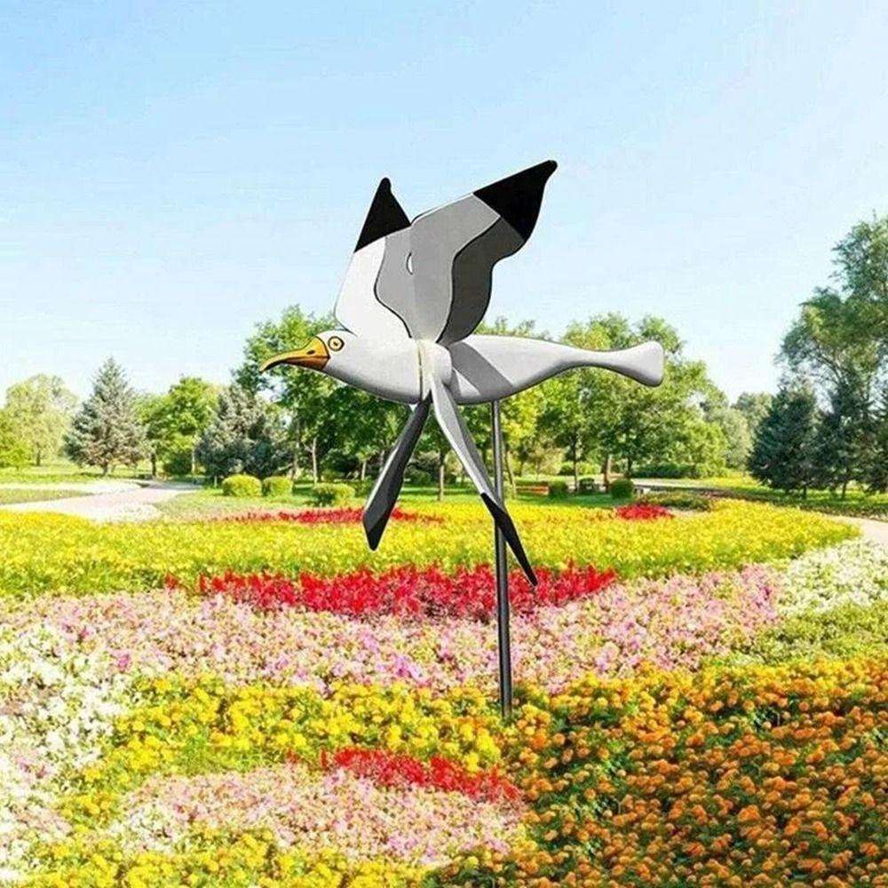 Fade Resistant Bird Wind Spinners Stable Bird Shape Windmill Spinners  Courtyard Decor