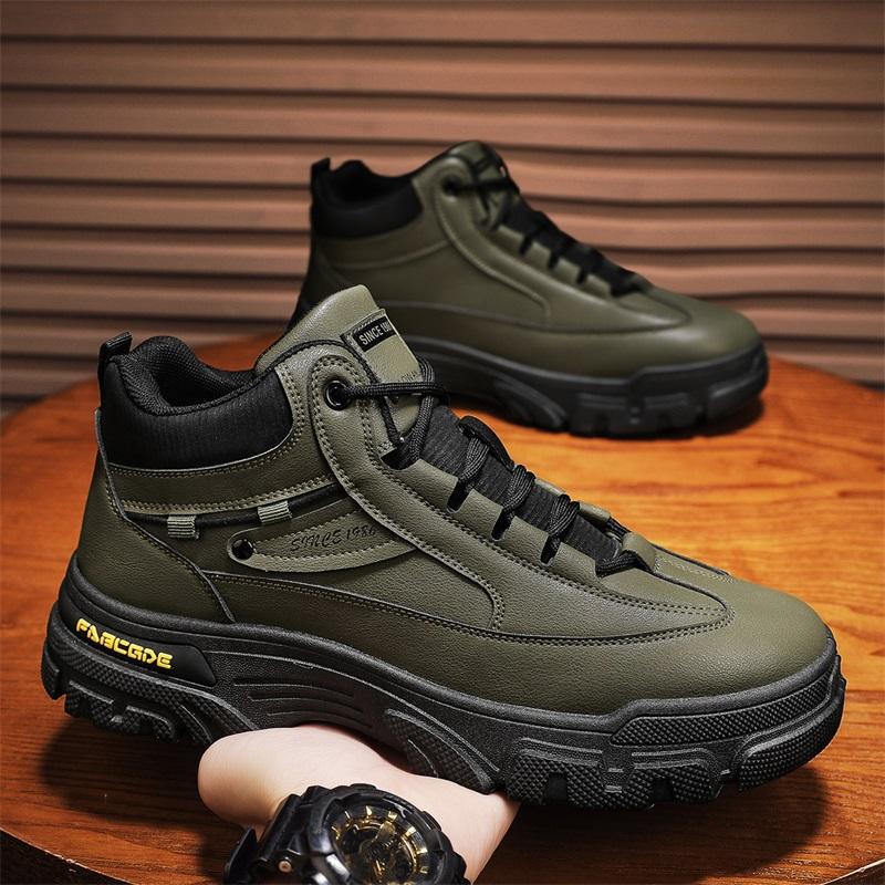 22 autumn leather sneakers wear outside tire soles wear-resistant dad shoes thick soles increase tide shoes 39
