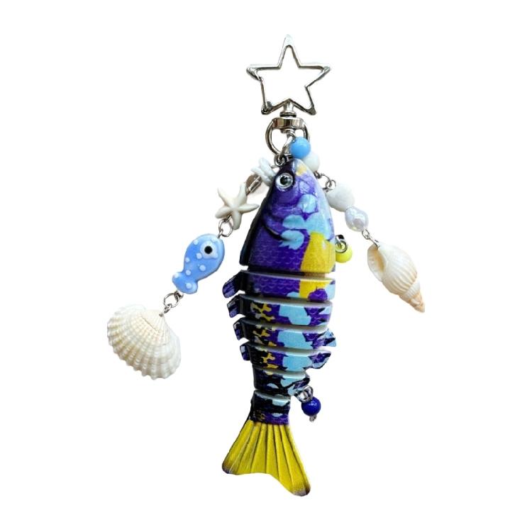 Fun Fish Inspired Keychain Trendy Resin Jewelry Accent Sturdy Finish Great For Personalizing Belongings Thoughtful Gift