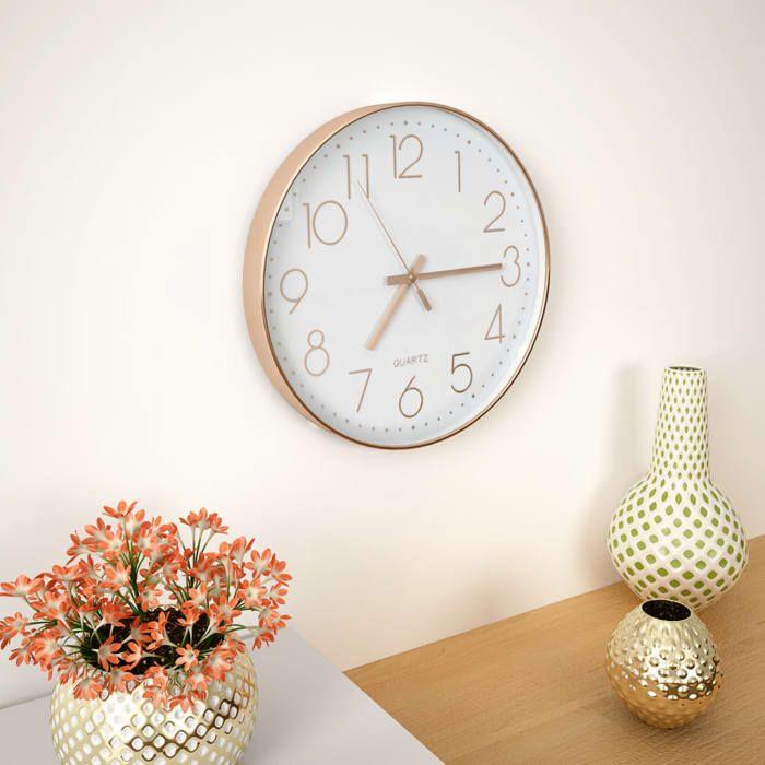 VidaXL Horloge Murale Or Rosé à Quartz Montre de Salon Pendule de Cuisine 50633