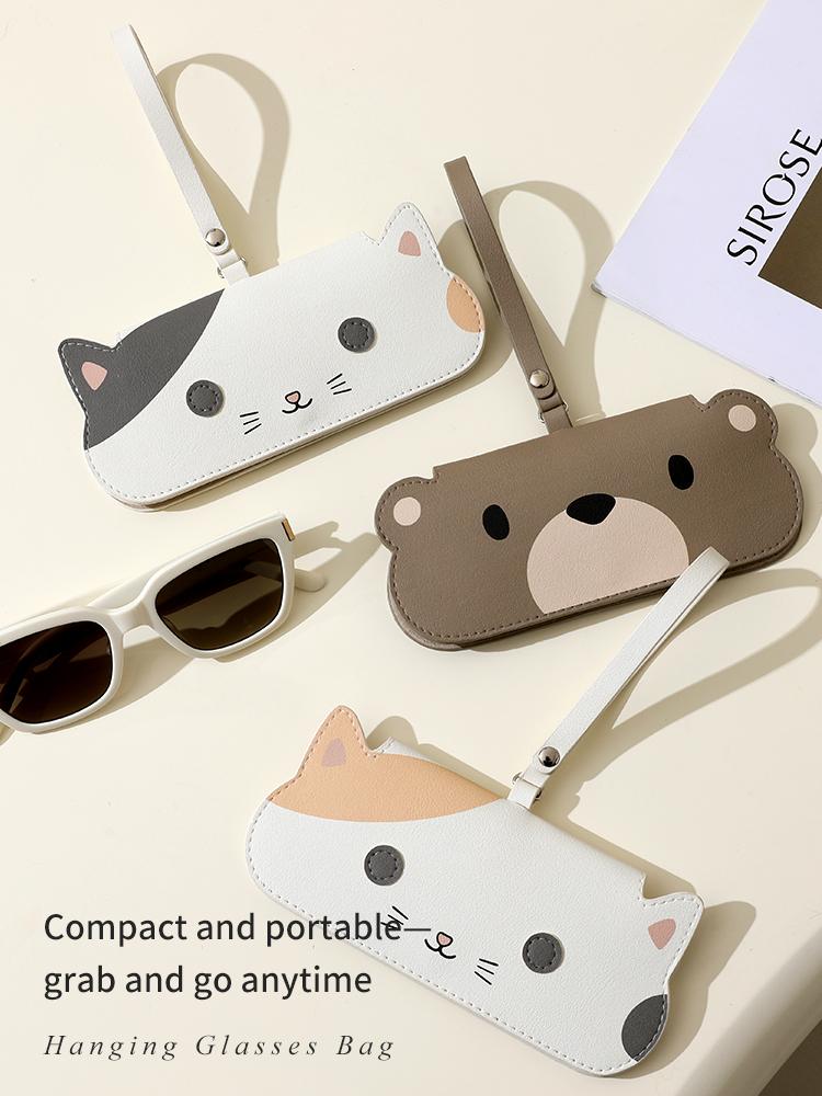 Glasses storage bag, cute portable hanging sunglasses, sunglasses storage box, hanging bag, glasses clip, protective cas