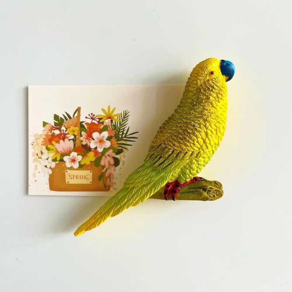 1/2PCS Personalized creative rural 3D parrot refrigerator sticker home decoration sticker resin refrigerator sticker decoration