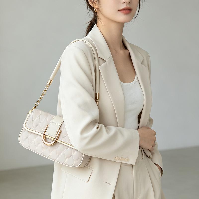New High-texture Simple Temperament Chain Small Square Bag Single Shoulder Messenger Bag Fashionable Versatile Underarm Bag Women