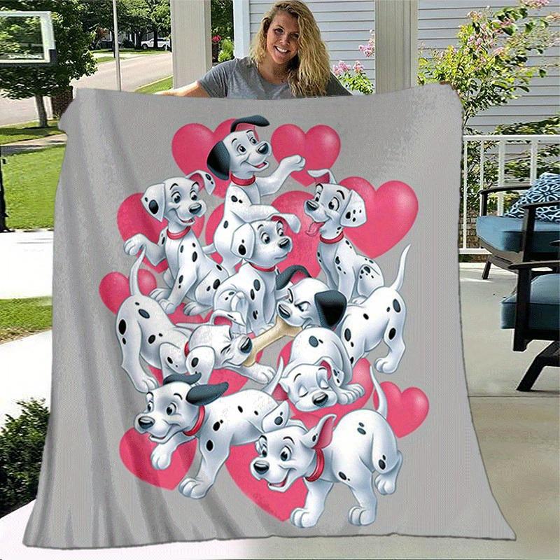 1pc 101 Dalmatians Printing Blanket - Soft, All-Season Throw for Office Blanket, Car, Travel