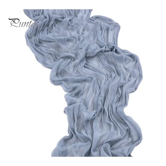 

Дорожка для стола для свадебной вечеринки, марлевая, в стиле бохо, плиссированная, однотонная, устойчивая к пятнам, многоразовая, для защиты стола, украшение, дорожка для банкетного стола для выпускного вечера 300cm синий