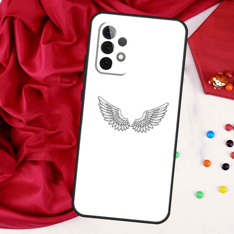 Angel Wings Painting For Samsung Galaxy A56 A36 A26 A16 A05 A06 A22 A32 A52 A54 A34 A14 A55 A15 A53 A33 A35 Case