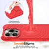 For iPhone 16 Pro Max Case Compatible with MagSafe Ripple Texture Liquid Silicone Protective Cover with Strap