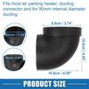 Car Heater Warm Air Ducting Pipe Elbow Outlet Single Connector 3.54'' 90mm OD