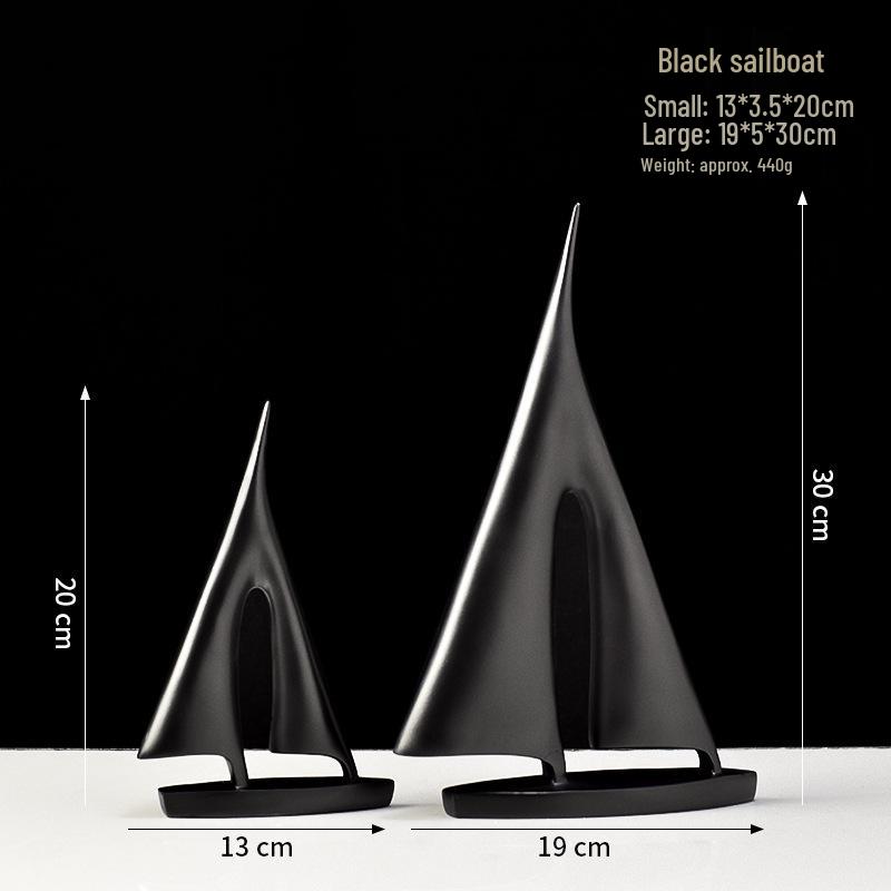 Nordic Minimalist Sailboat Resin Ornament for Home or Office Decor