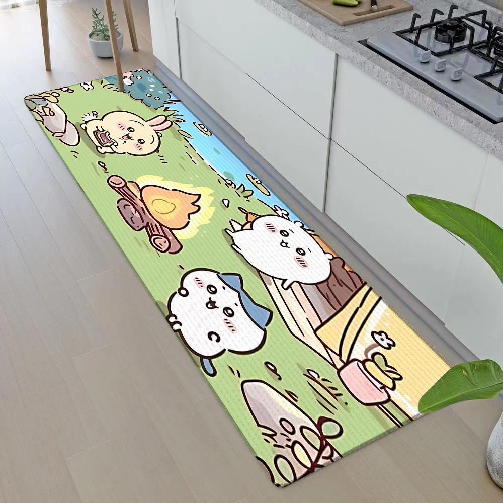 Entrance Front Door Doormat Anime Chiikawas Non-slip Kitchen Rug Living Room Rugs Balcony Bathroom Foot Mat Floor Mats Carpet