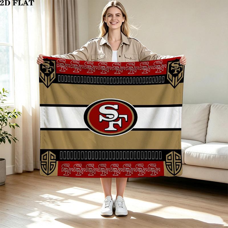 San Francisco 49ers Flanelldecke Hochwertig Warm Bequem Decke für Alle Jahreszeiten Perfekt für Geschenke Heimdekoration