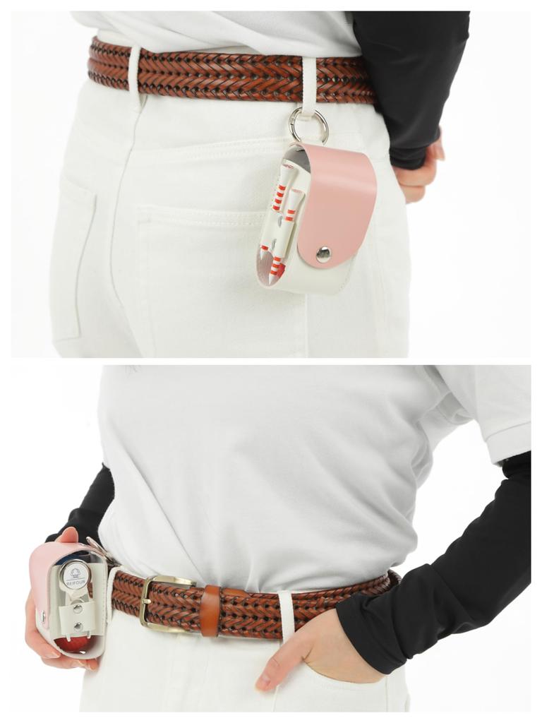 REIFOUR Golf Ball Case [3 Colors To Choose From] Buckle Type Carabiner Type Easy To Put On and Take Off Golf Ball Pouch for 2 Pieces Magnetic Marker