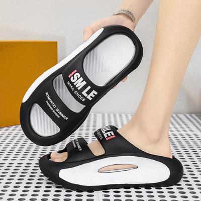Summer Men's Shoes Non-slip Thick Soles Outdoor Slippers Casual Printing Design Men Women Slippers On Offer