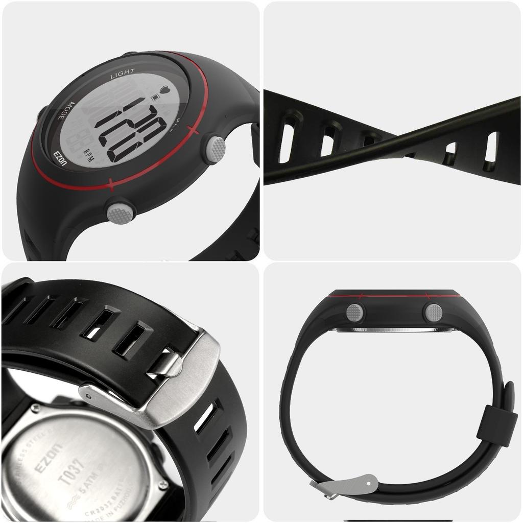 Laufuhr Sportuhr mit Sender IP67 Wasserdicht und Staubdicht Zoll Großes Display Schwarz T037A11 1.22 Herren