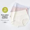 Plus Size Ladies Spring and Autumn Cotton Antibacterial Crotch Naked Breathable High Waist Belly Triangle Briefs