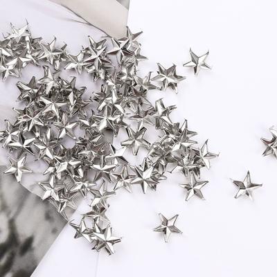 Accesorios de Ropa Decoración para Coser Puntos Plateados Tachuelas de Cabeza de Clavo Remaches de Estrella Tachuelas para Manualidades en Cuero Púas