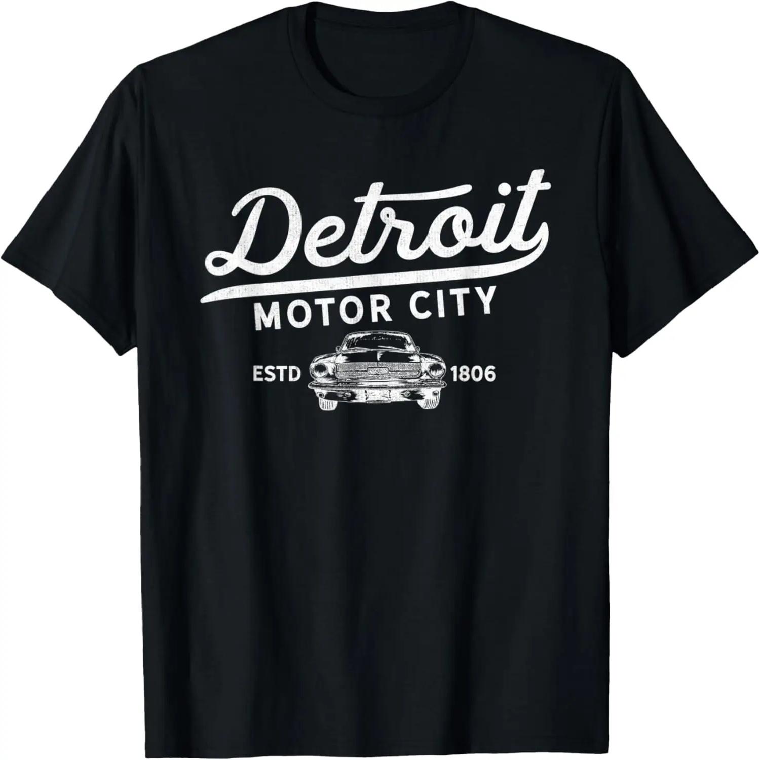 Футболка с надписью Motor City Muscle Car Detroit Новинка Футболка XXXXXL разноцветный