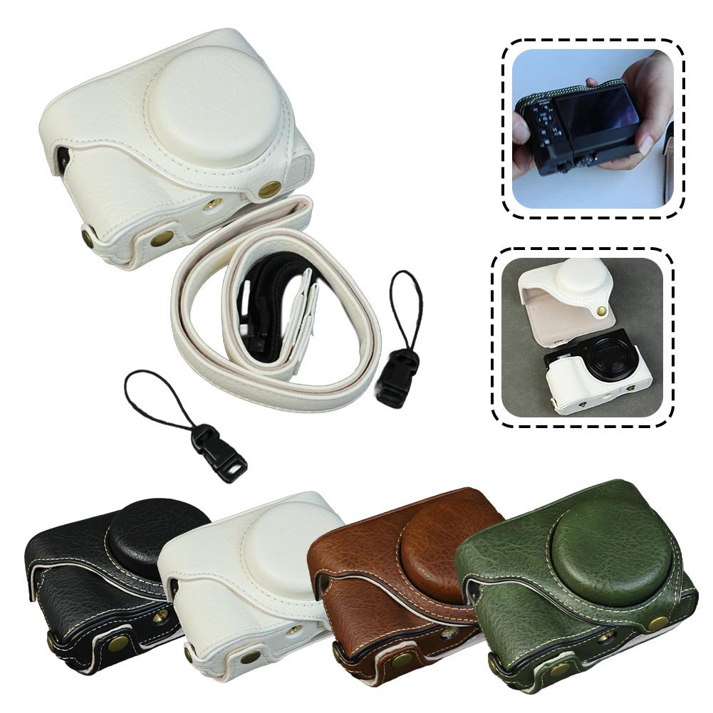 For Lumix Tz99/Zs99 PU Leather Protective Case TraveL Camera Bag Camera Foreskin Cover Protective Cover Base Perforated Shell