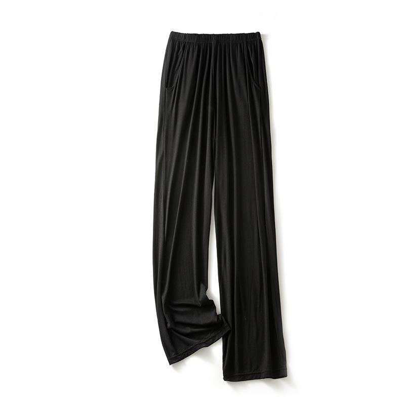 

Женские модальные брюки с широкими штанинами и эластичной талией - Легкие, свободные и универсальные для дома или выхода в свет Medium чёрный