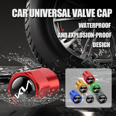 4 Stück/Set Auto Rad Reifen Ventilkappen Luftventil Staubkappen für Sportage 3 Rio K2 Ceed Carnival Picanto Soul EV6 Niro Forte