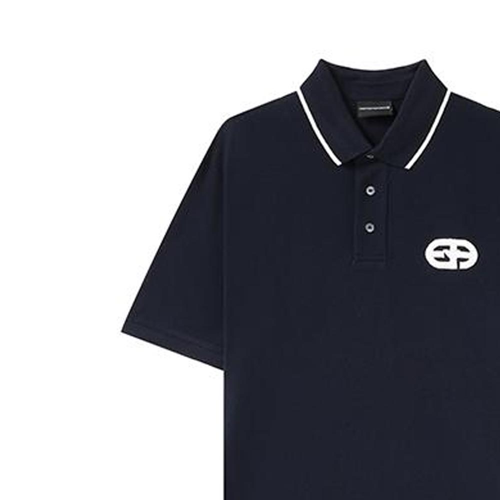 Emporio Armani FW22 Polo Shirt Men's Dark Blue 6L1FA5-1JTKZ-0920
