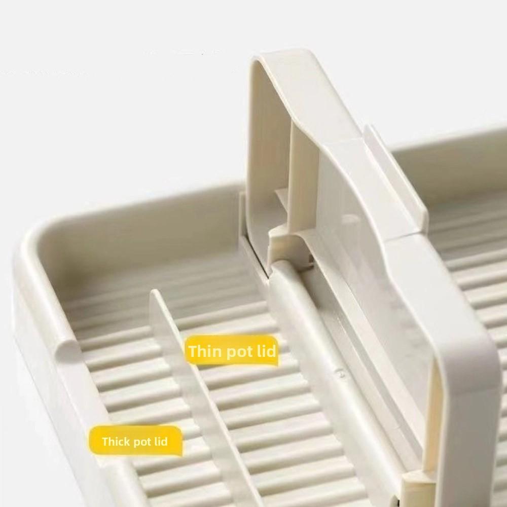 Foldable Pot Lid Holder Plastic Material Heat-Resistant Kitchen Storage Shelf Multifunctional Space Saving Tableware Storage