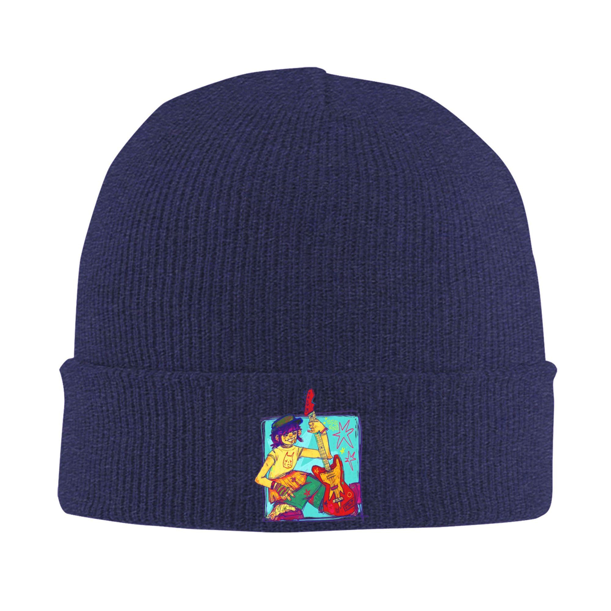 

Female Male Noodle gorillaz Beanie Hats Street Knit Hat Winter Outdoor Caps Custom Warm Soft Bonnet Hats One Size