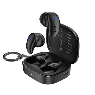 Belkin SOUNDFORM Anywhere True Wireless Earbuds Bluetooth 5.4 12mm Driver Call Noise Reduction 26 Hours Playback IPX4 Water Resistant Black AUC014fqBK