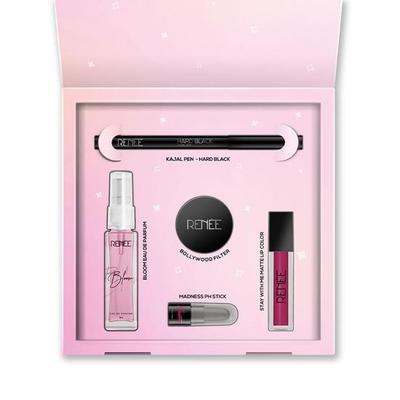 RENEE Dream Kit Mini Combo of 5 – Filter Primer, Eau De Parfum, Kajal Pen, PH Stick, Matte Lip Color