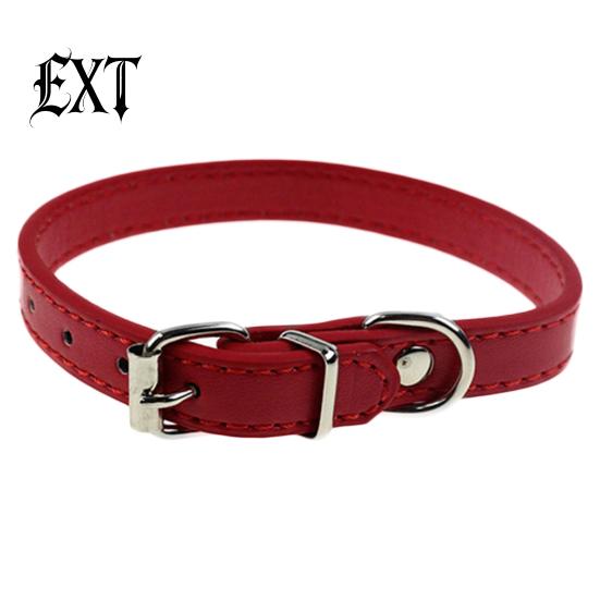 Kunstleder, reine Farbe, niedliches Halsband für Hunde, Haustiere, Katzen, Welpen, verstellbare Schnalle