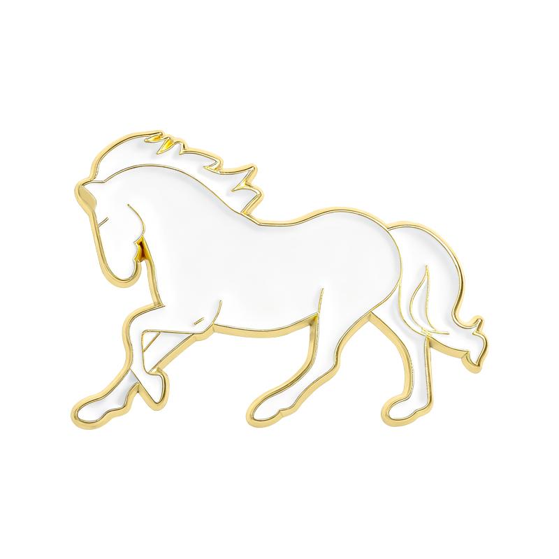 2026 Year of the Horse Enamel Pins Black White Galloping Horse Brooches Elegant Lapel Badges For Outfits Zodiac Gift For Friends