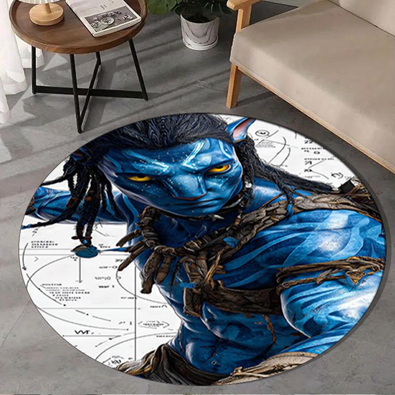 1PC Ava-tar Adventure Round Rug, Non-slip Chair Mat, Home Decor, Circle Carpet Perfect for Office, Bedroom, Living Room,Christmas Gift